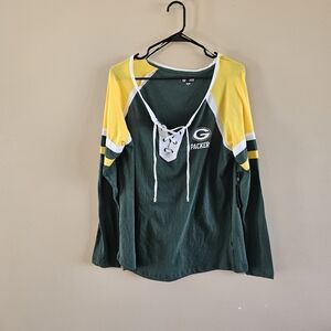 NFL Green Bay Packers Women's Long Sleeve Tee - Green and Yellow